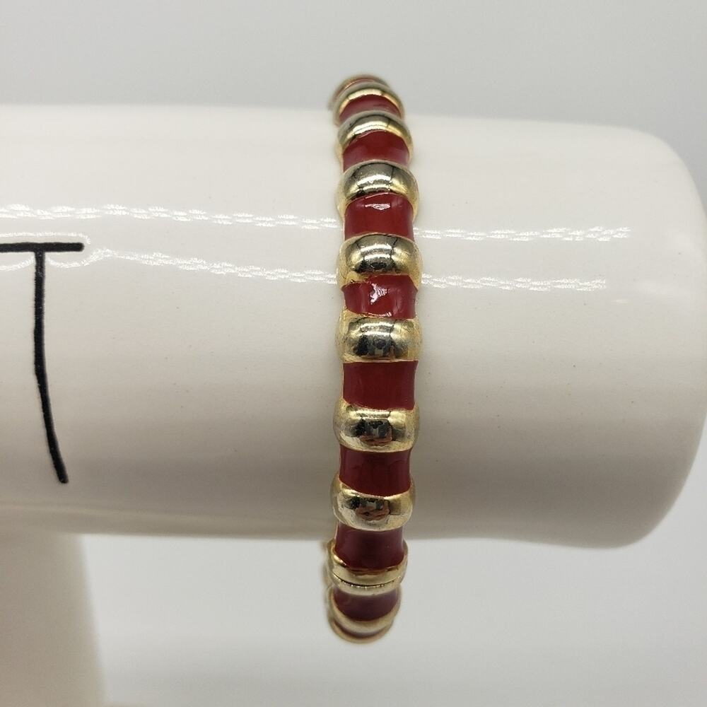 Red and Gold Toned Bangle Bracelet